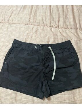 Vuori Black Camo Athletic Drawstring Shorts
